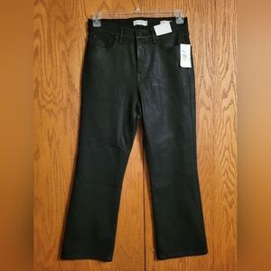 NWT Jessica Simpson Black Coated High Rise Crop Boot Jeans Size 10/30